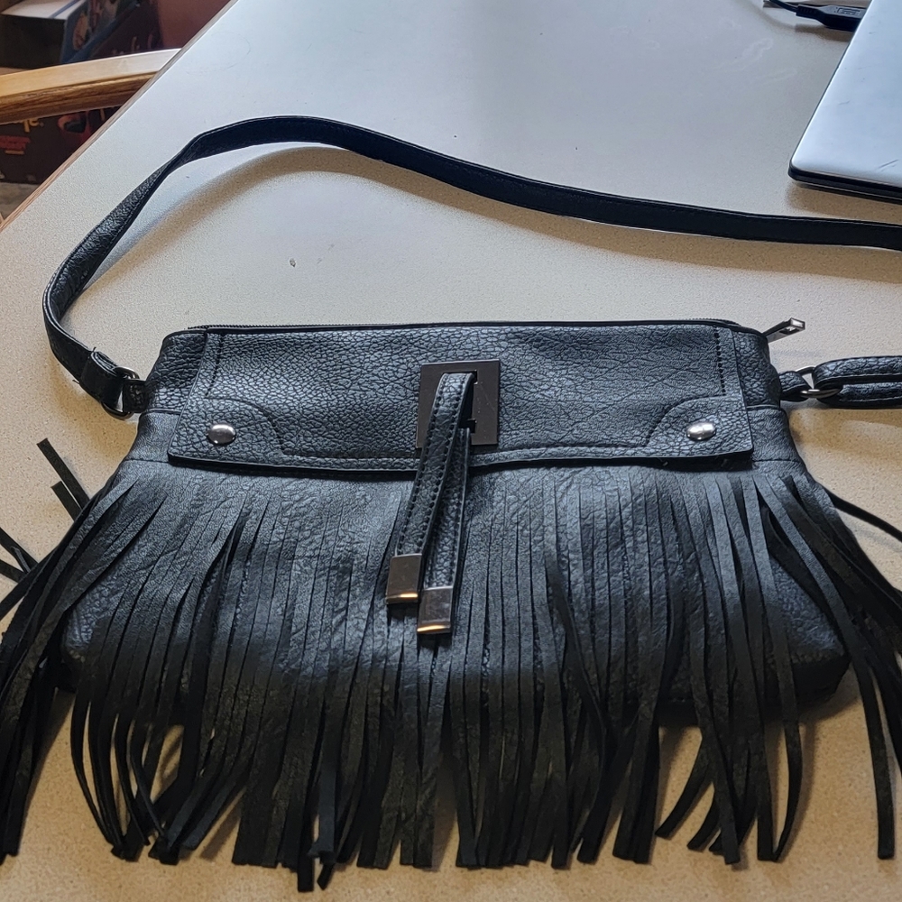 Black leather purse